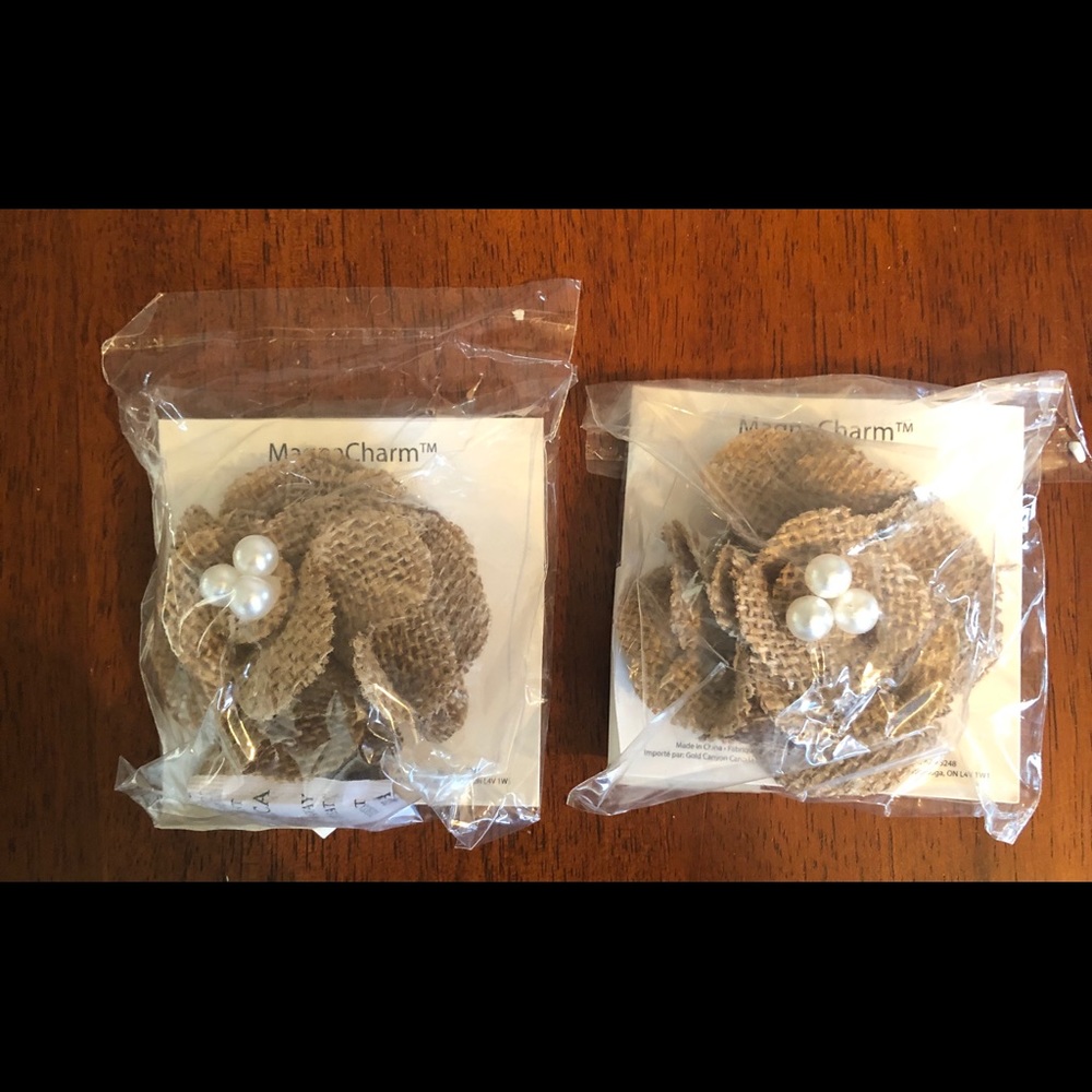 Burlap Rose Magnet Charms